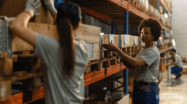 Employees at a retail warehouse