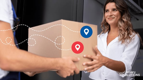 Two routes taken to deliver a package to the customers showing different costs.